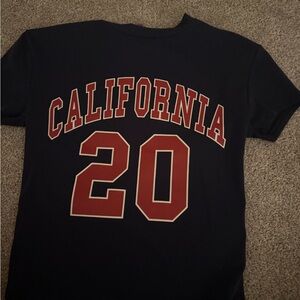 Edikted Black Crop Top with Red California Print